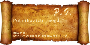Petrikovich Imogén névjegykártya